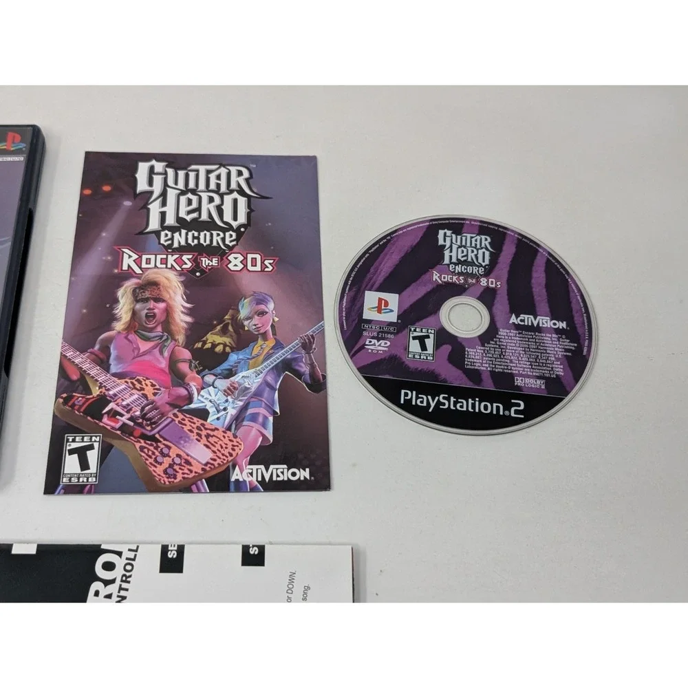 Guitar Hero Encore Rocks the 80s PS2 PlayStation 2 Game‎ Complete CIB W/ Poster
